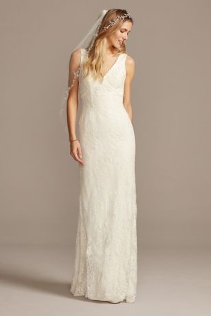 Long Sheath Wedding Dress - Galina