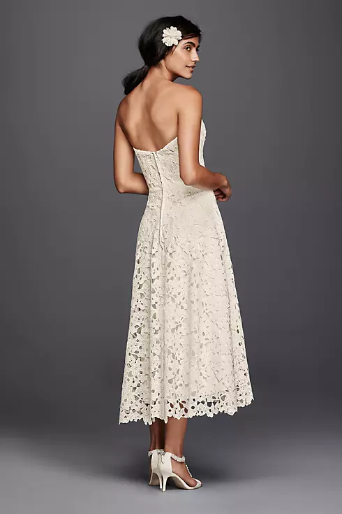 As-Is Floral Cutout Lace Tea Length Wedding Dress Image 2