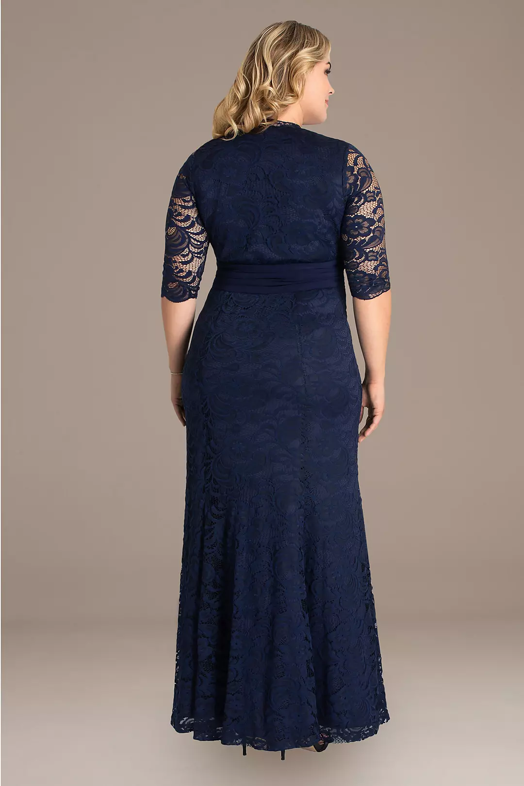 Screen Siren V-Neck Lace Plus Size Gown Image 2