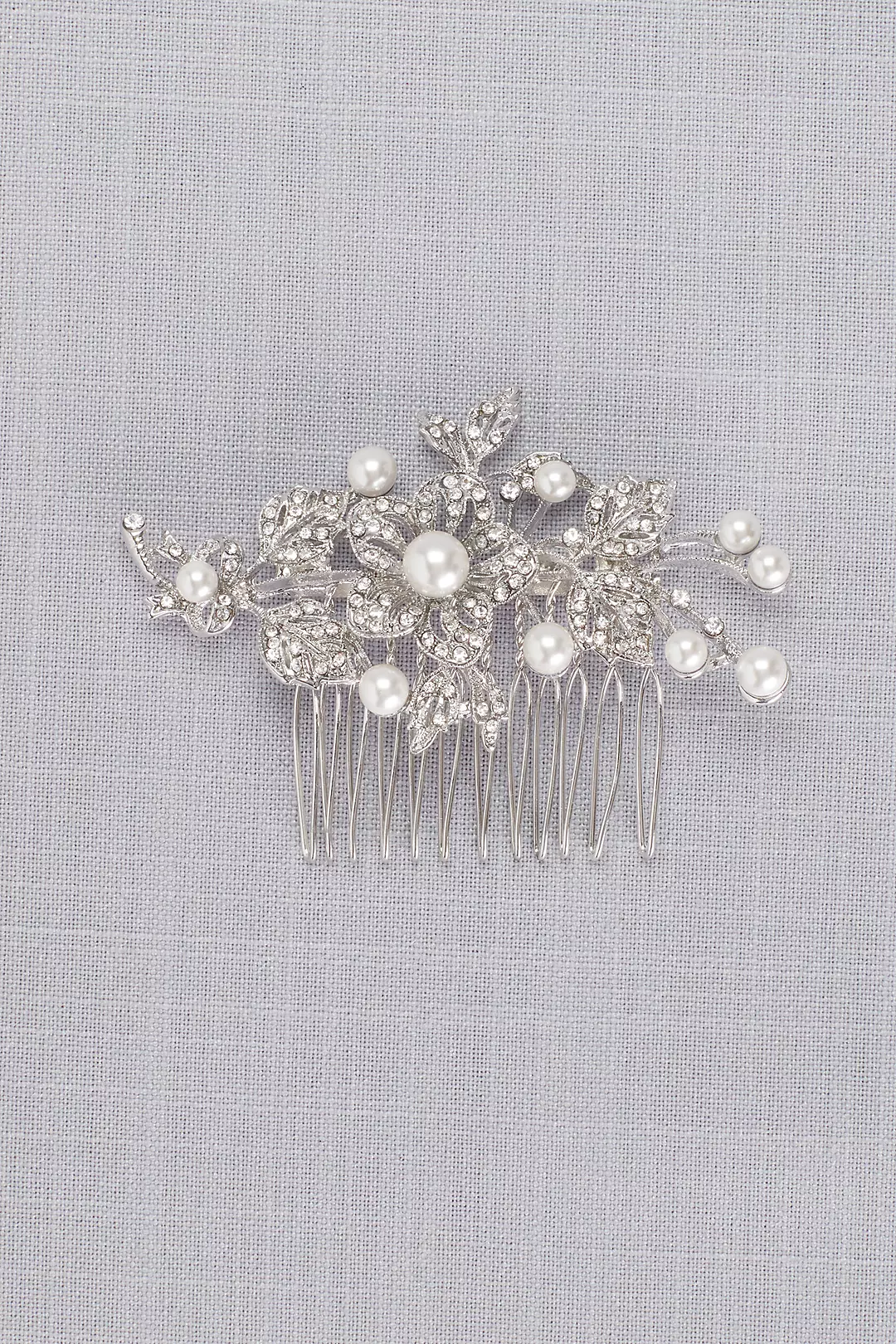 Pave Crystal and Pearl Comb Image