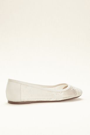 cream lace ballet flats