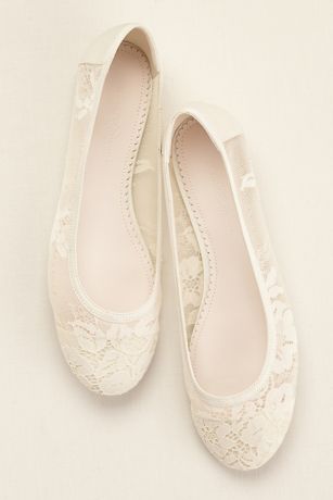 cream flat wedding shoes