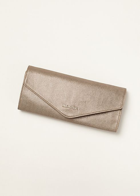 Leather Metalized Clutch by Menbur Image