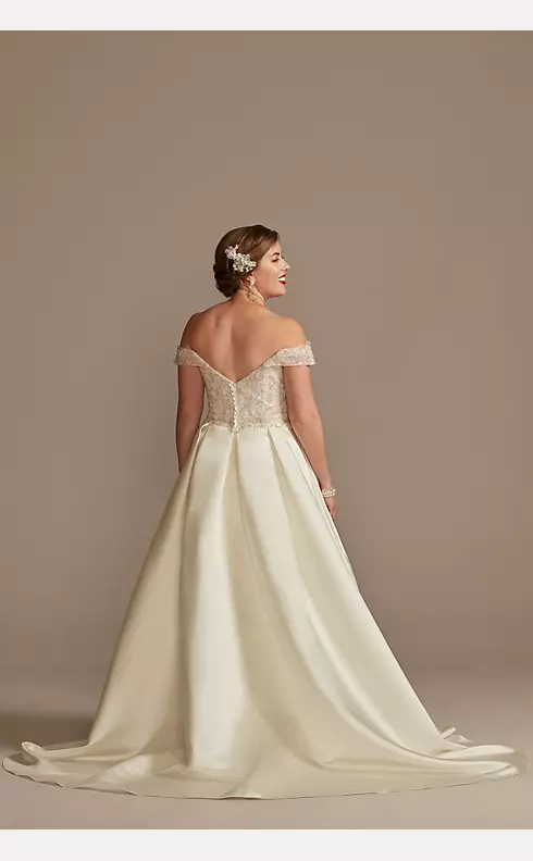 As Is Off the Shoulder Beaded Bodice Wedding Dress Image 2