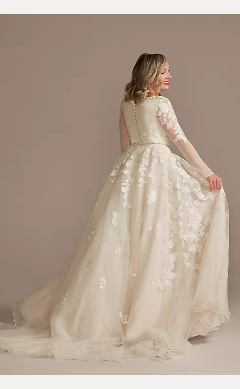 Illusion Long Sleeve Wedding Dress