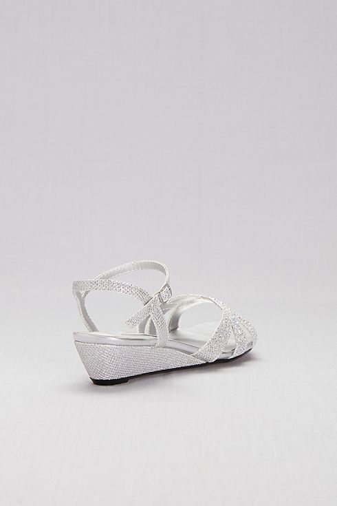 Glitter Mini-Wedge Sandals with Woven Straps Image 5