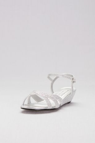 dressy silver flat sandals for wedding