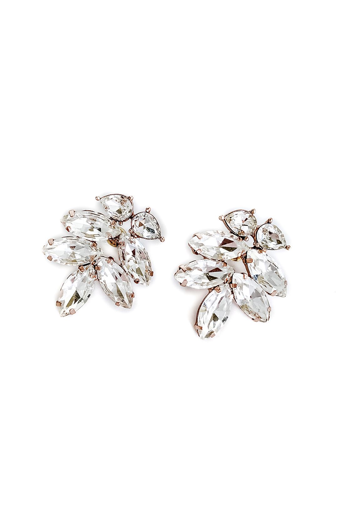 Flashy Gladys Mediterranean Sea Swarovski Crystal and Sterling Leaf Earrings | David's Bridal