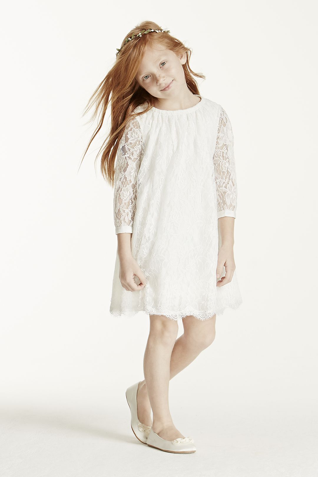 Short Lace Dress with Illusion Sleeves Image 1