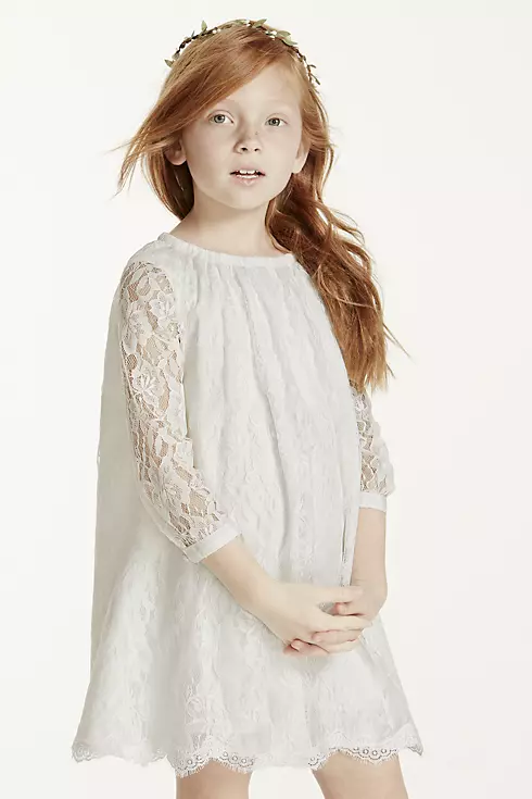 Short Lace Dress with Illusion Sleeves Image 3