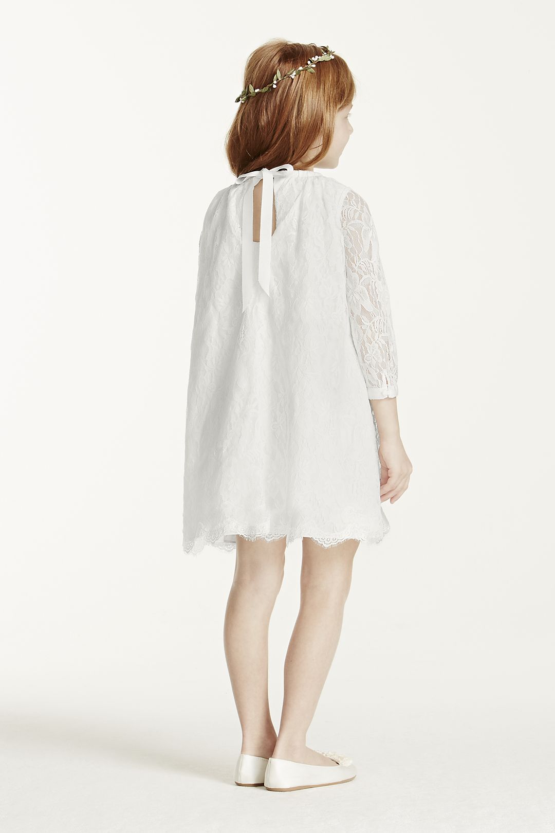 Short Lace Dress with Illusion Sleeves Image 2