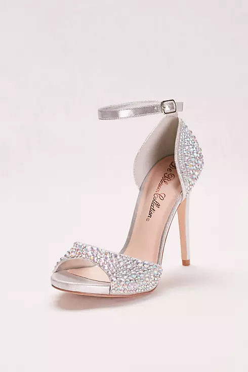 Crystal Peep Toe High Heel with Ankle Strap Image 1