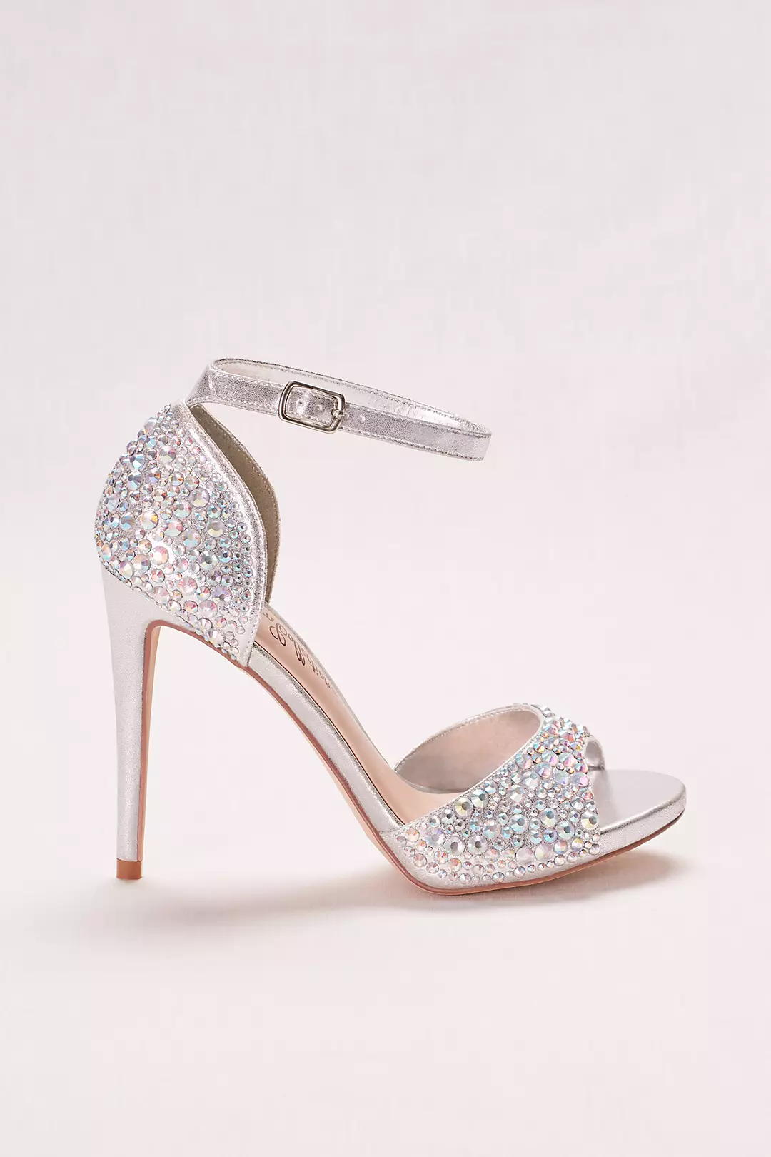 Crystal Peep Toe High Heel with Ankle Strap | David's Bridal