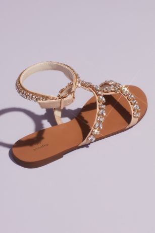 Crystal Encrusted Strappy Gladiator Sandals | David's Bridal