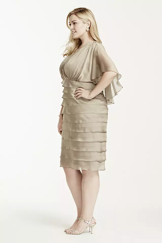 Short Caplet Yoryu Dress with Tiered Skirt Image 3