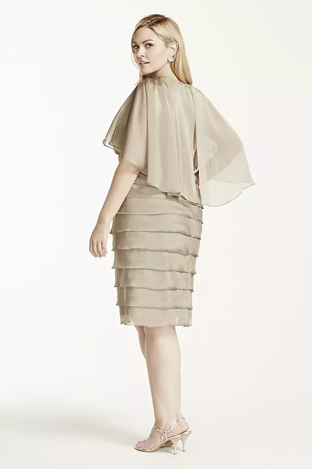 Short Caplet Yoryu Dress with Tiered Skirt Image 2