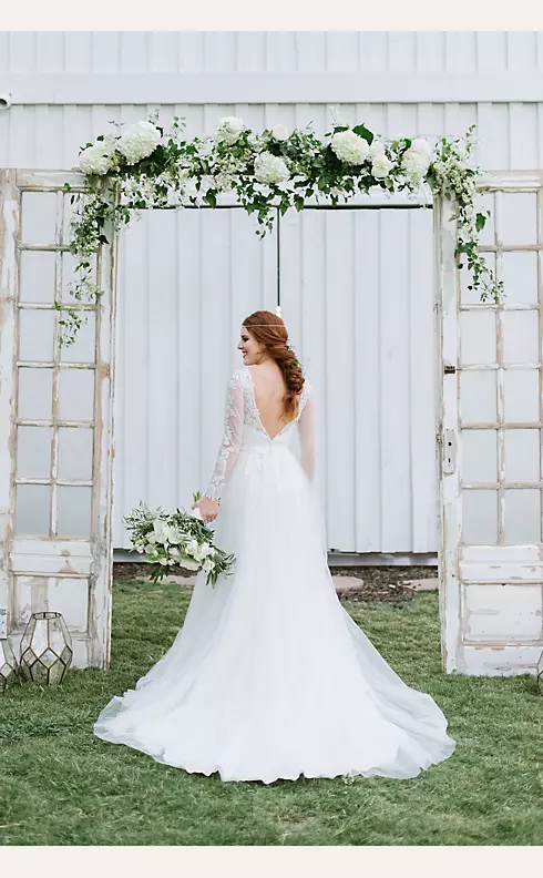 Long Sleeve Wedding Dress With Low Back  Image 6