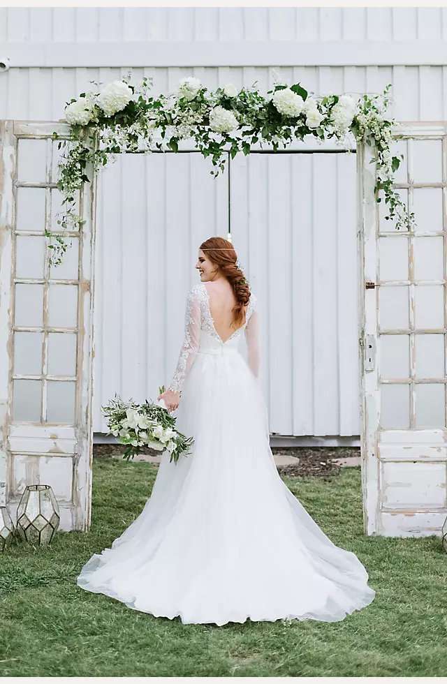 Long Sleeve Wedding Dress With Low Back  Image 6