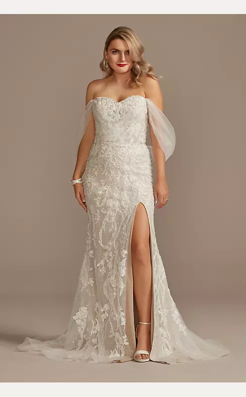 Tulle Lace Cap Sleeve Mermaid Wedding Bridal Dress Detachable Train –  TulleLux Bridal Crowns & Accessories