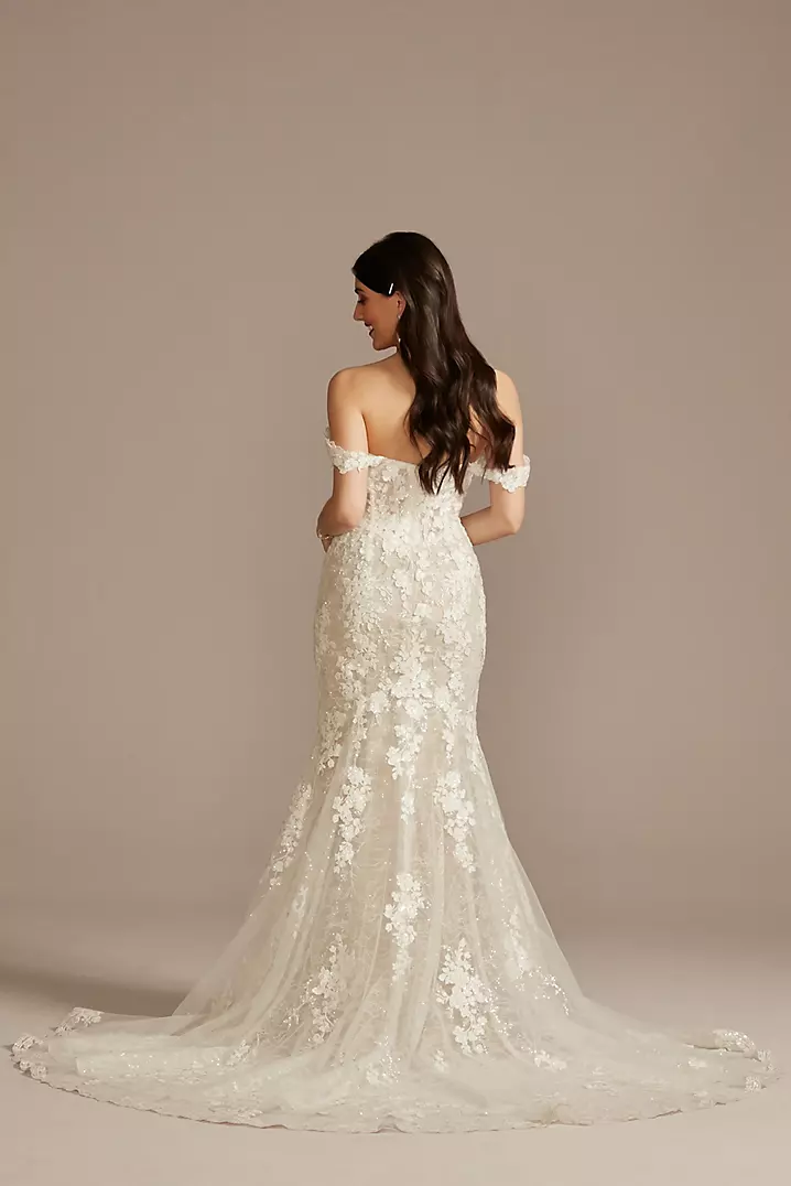 Embellished Illusion Lace Bodysuit Wedding Dress | David's Embellished Illusion Lace Bodysuit Wedding Dress | David's