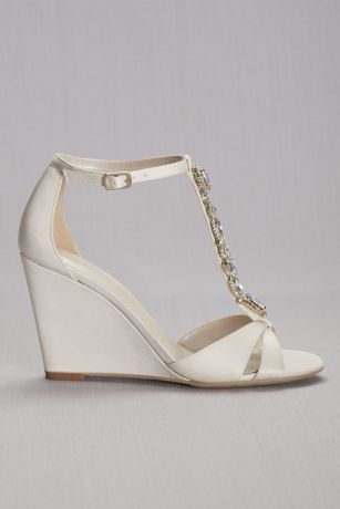 silver satin wedges
