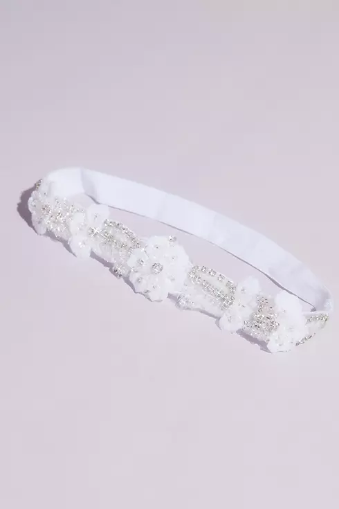 Soft Flower Rhinestone-Embellished Garter Set Image 2