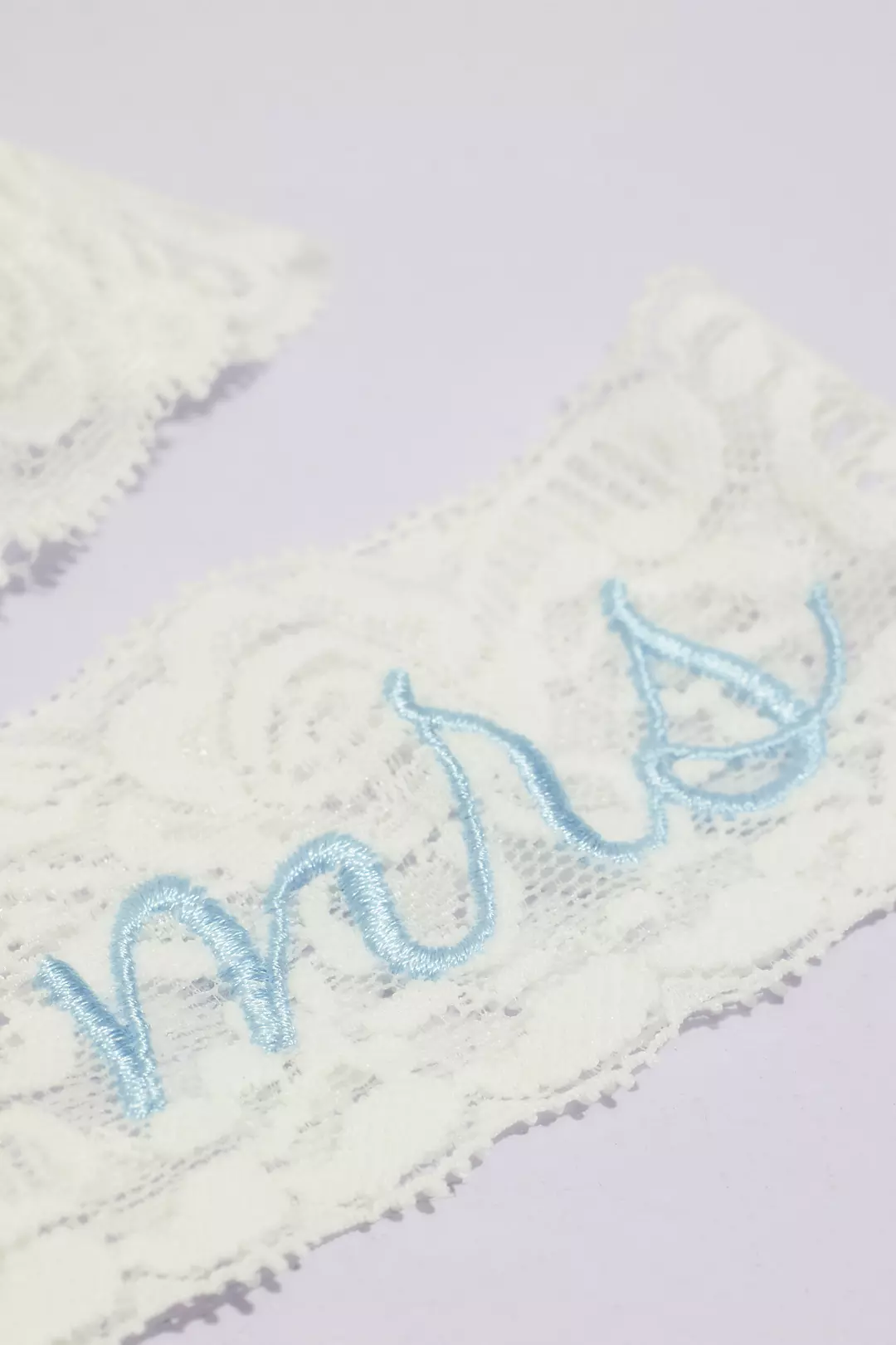 Mrs and Nice Catch Embroidered Garter Set Image 2