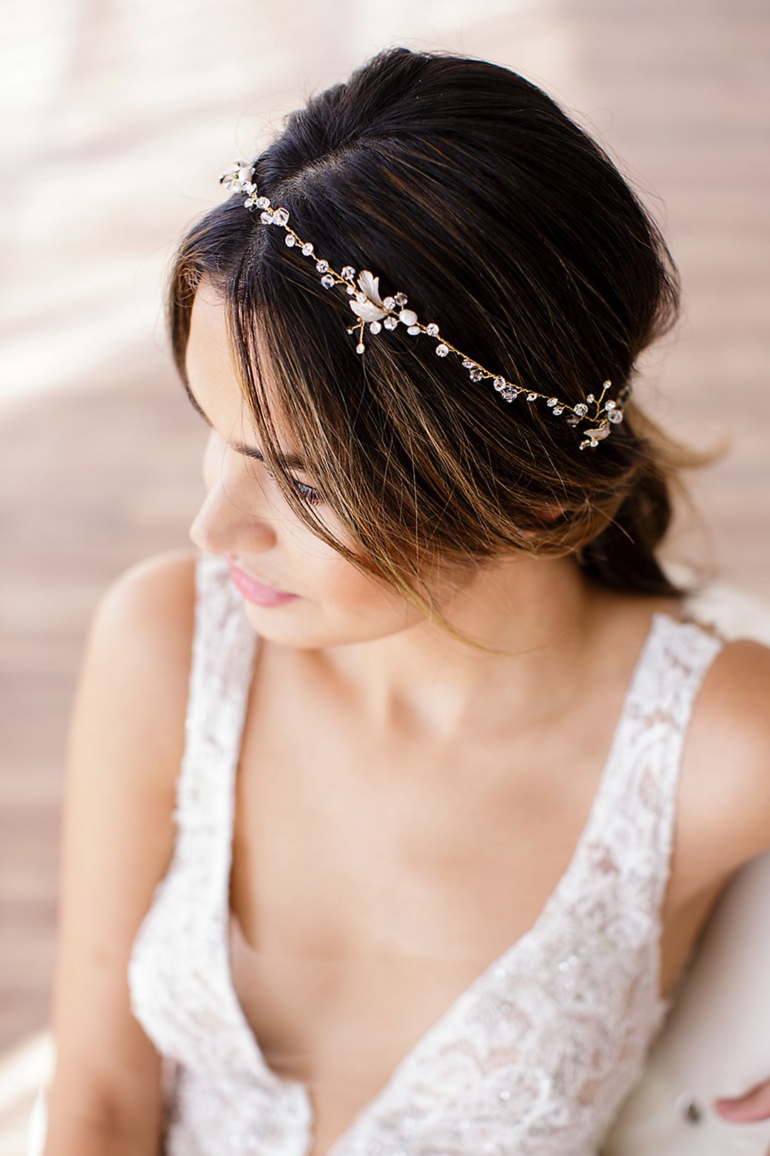 Halo Headband with Crystals and Freshwater Pearls Image 4