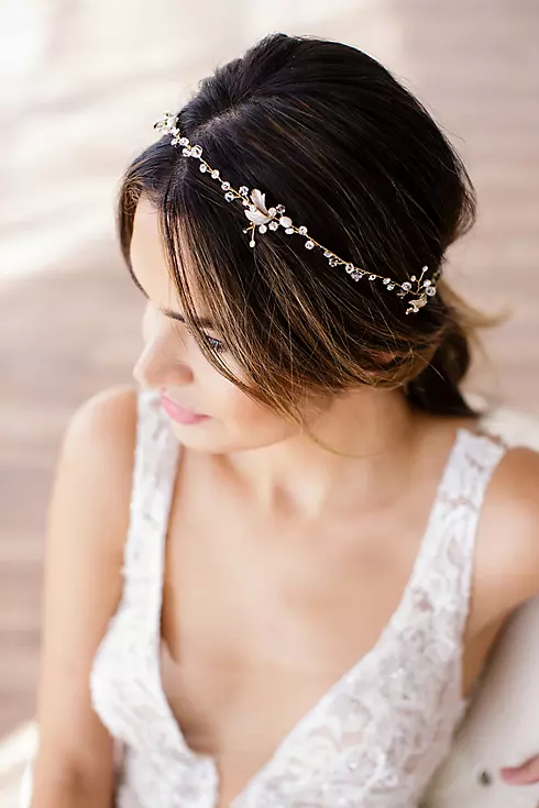 Halo Headband with Crystals and Freshwater Pearls Image 1