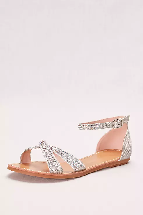 Crisscross Flat Sandal with Crystals Image 1