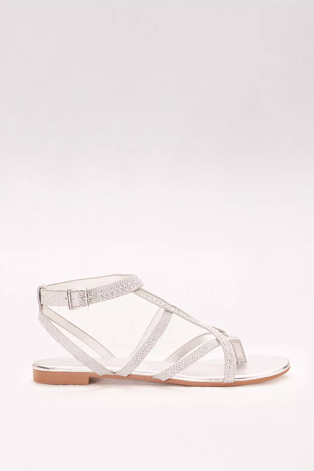 Gem-Embellished Strappy Flat Sandals Image 3