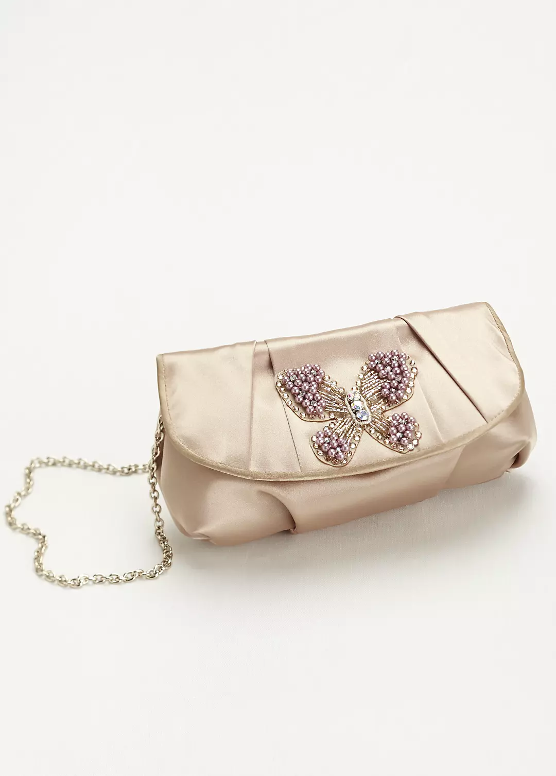 Satin Clutch with Butterfly Ornament by Menbur Image 3