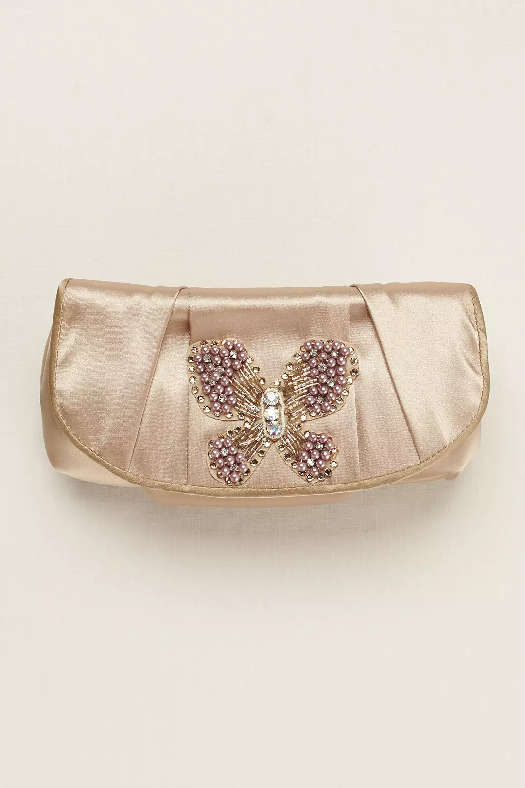 Satin Clutch with Butterfly Ornament by Menbur Image 1