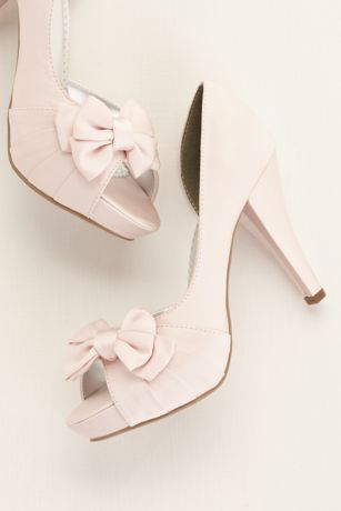 Peep toe heels hot sale with bow