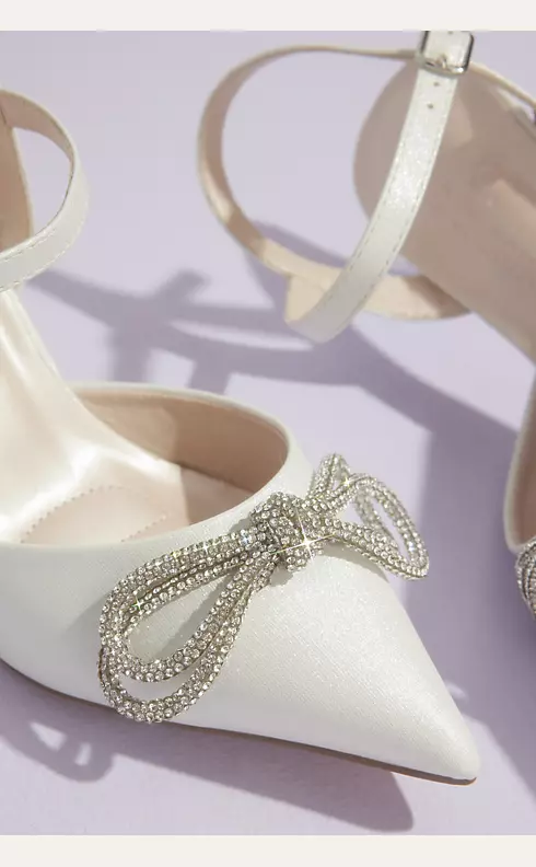 Pointed Toe Wedding Slingback Heels with Bow
