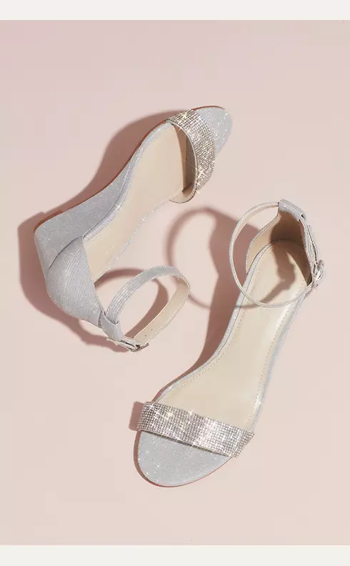Crystal-Topped Wedge Sandals with Ankle Strap Image 1