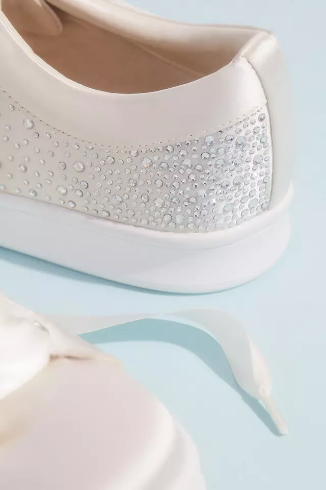 Crystal Embellished Satin Wedding Sneakers Image 3