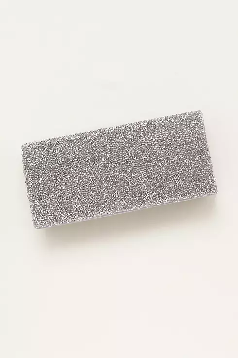 Satin Clutch with Sparkle Flap Image 1