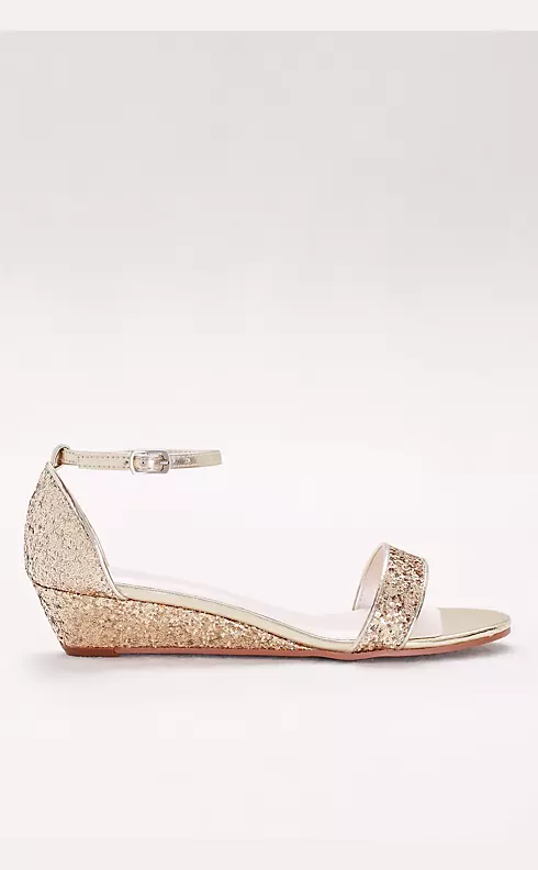 Glittery Low-Wedge Sandals Image 3