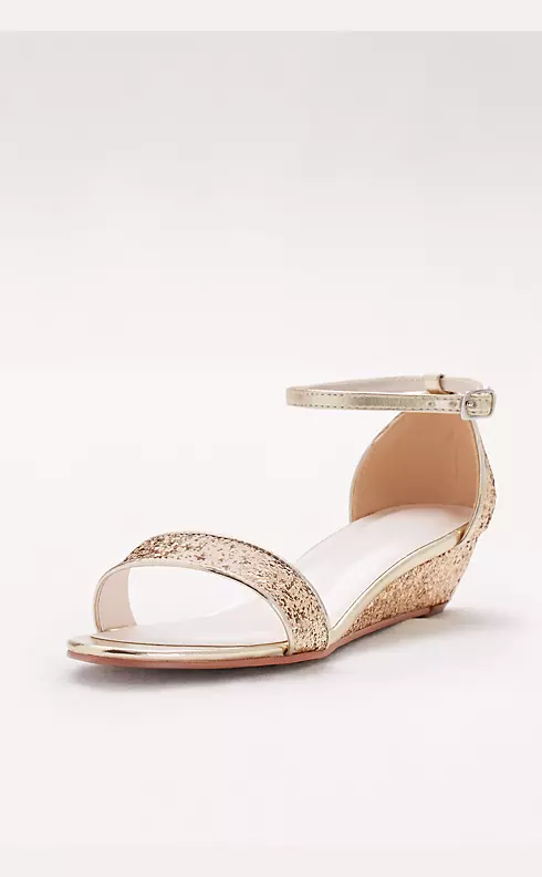 Glittery Low-Wedge Sandals Image 1