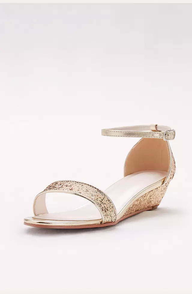 Glittery Low-Wedge Sandals Image