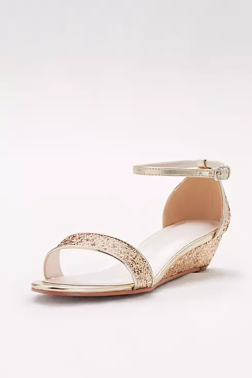 Glittery Low-Wedge Sandals Image 1