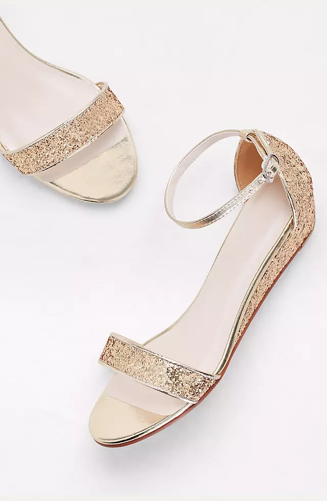 Glittery Low-Wedge Sandals Image 4