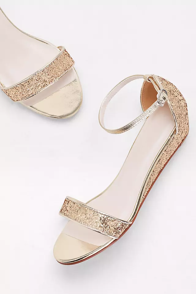 Glittery Low-Wedge Sandals Image 4