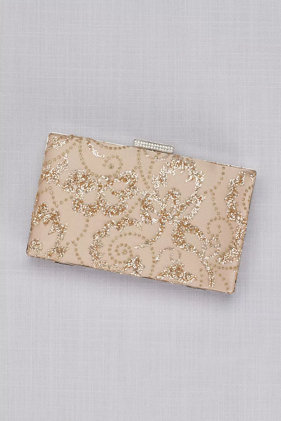 Rose Gold Glitter Leaves Minaudiere Image