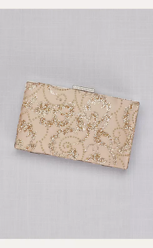 Rose Gold Glitter Leaves Minaudiere Image 1