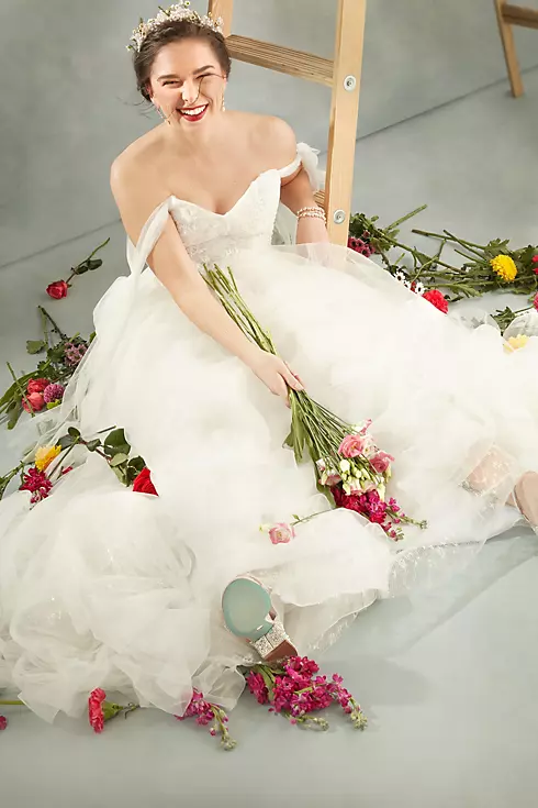 Convertible Straps Tulle Bodysuit Wedding Dress Image 10