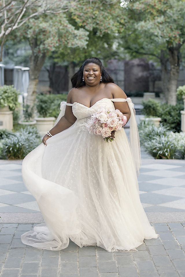 Convertible Straps Tulle Bodysuit Wedding Dress Image 7
