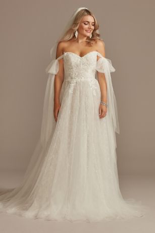 Convertible Straps Tulle Bodysuit Wedding Dress | David's Bridal