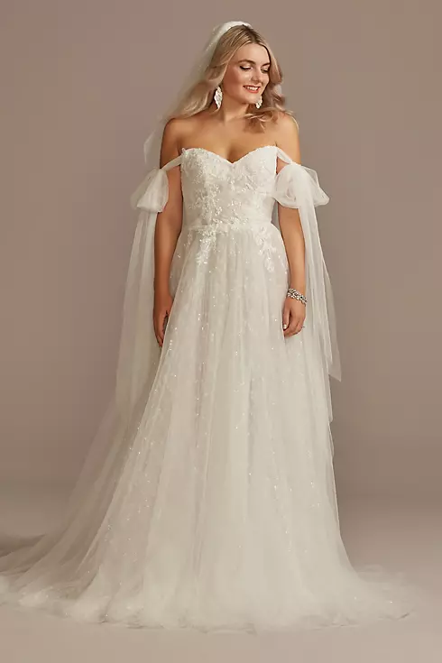 Convertible Straps Tulle Bodysuit Wedding Dress Image 2